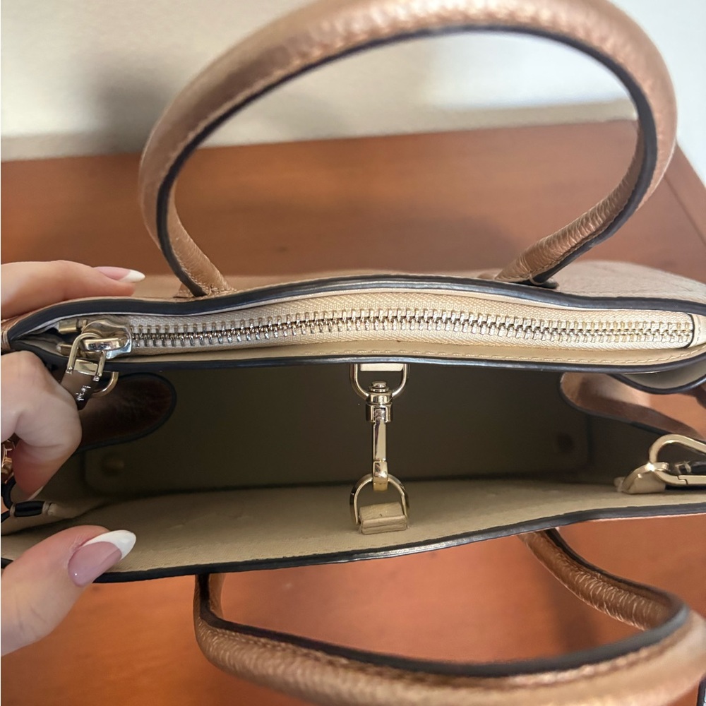 Kate Spade Metallic Rose Gold Pebbled Leather Satchel - Picture 8 of 12